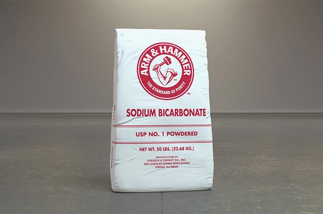 USP No.1 powdered sodium bicarbonate product in bulk packaging