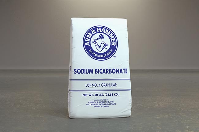USP No.4 granular sodium bicarbonate with coarse texture
