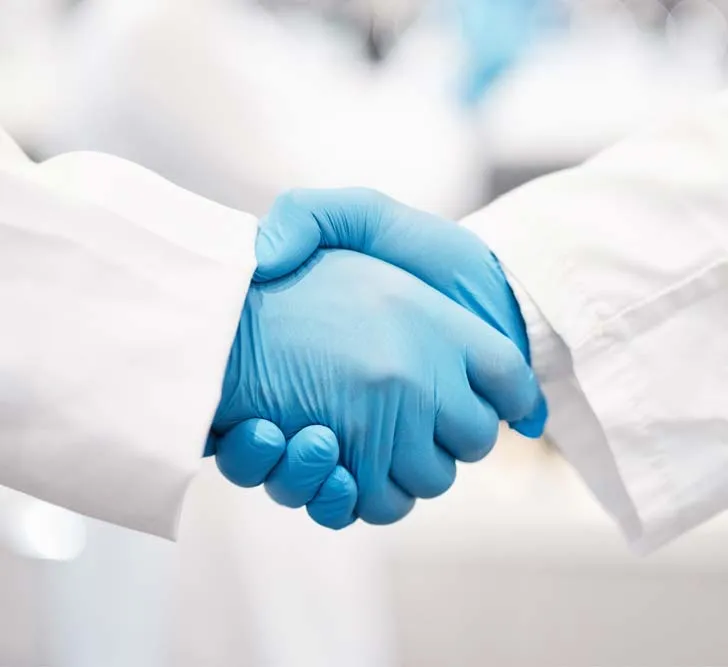 Two people shaking hands
